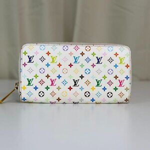 Louis Vuitton Multicolor White Wallet with Colorful Monogram Design